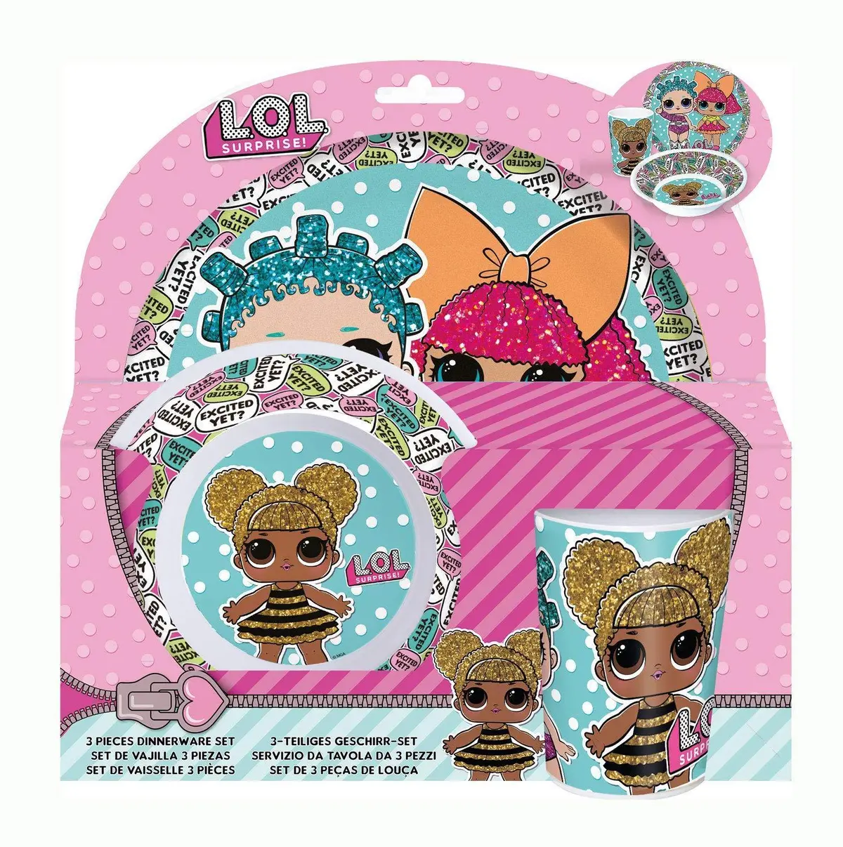 Official Lol Surprise! 3 Piece Coloured Bpa Free Tableware Set 1