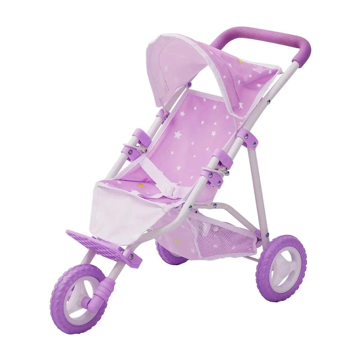 Olivia's Little World Doll Jogging-Style Pram With Canopy, Storage Underneath 1