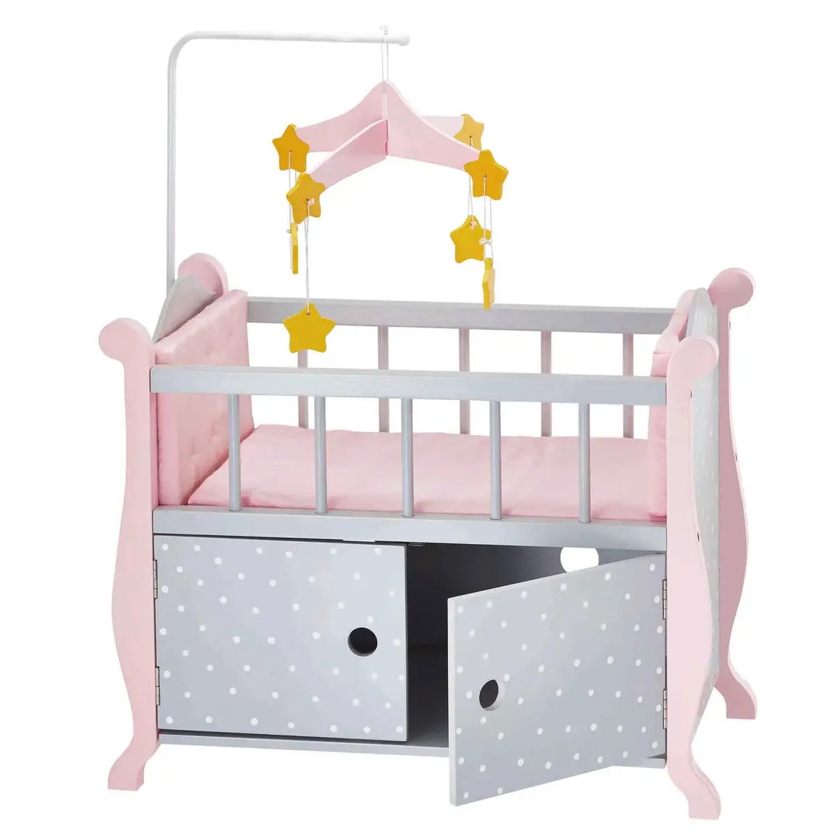 Teamson Olivia's Little World Polka Dot Princess Wooden Baby Doll Crib 1