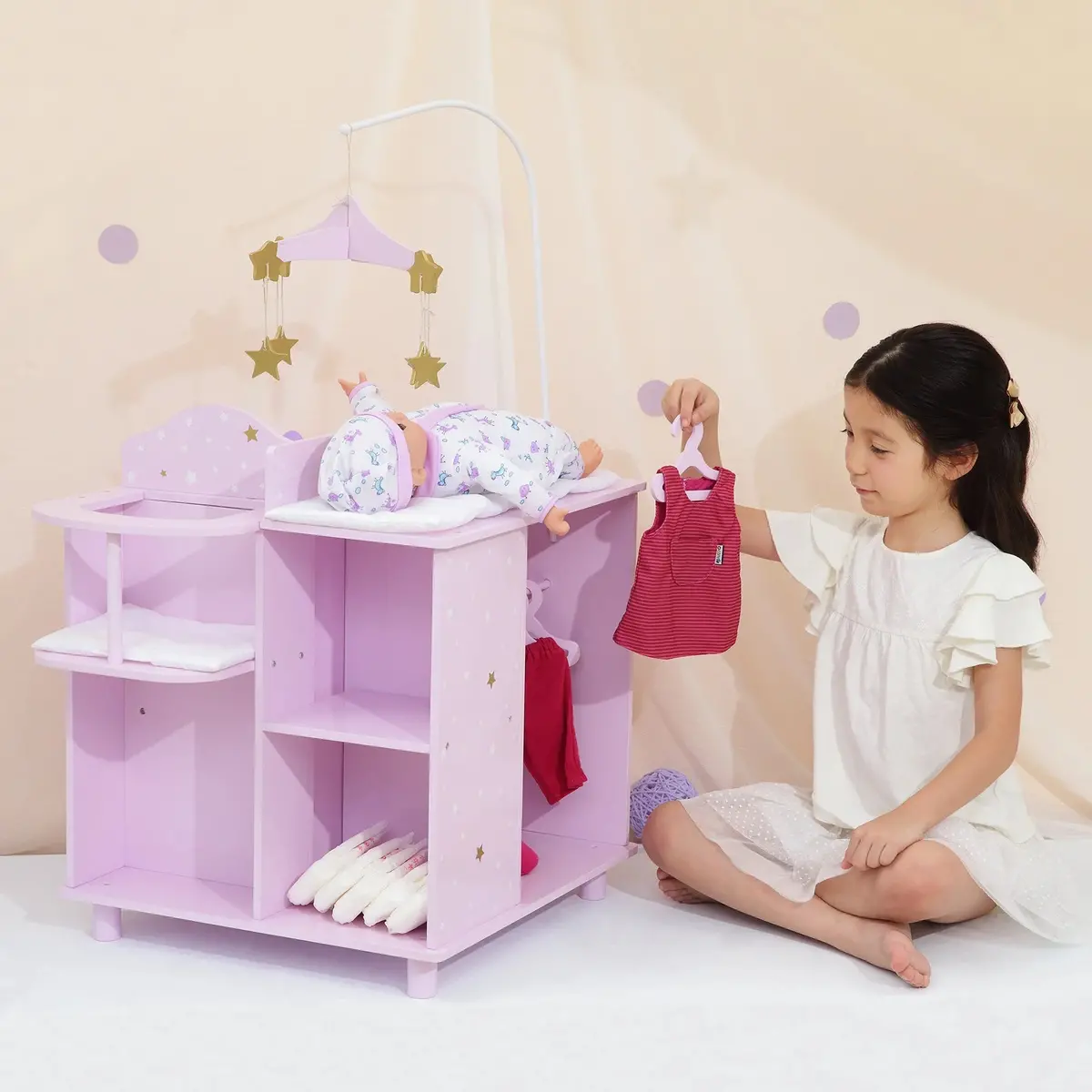 Teamson Usa Olivia's Little World Twinkle Stars Princess 4-In-1 Baby Doll Furniture 1