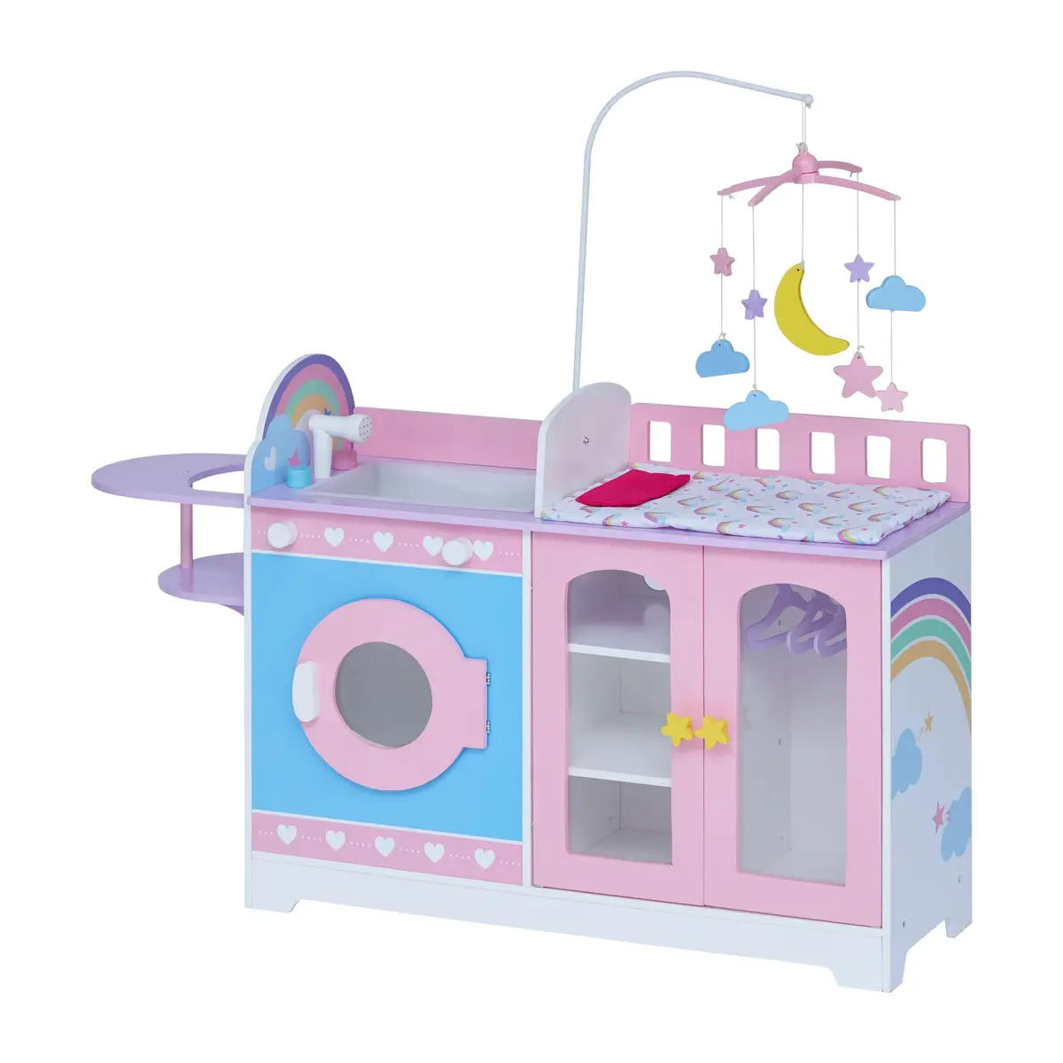 Olivia's Little World Wooden 6-In-1 Kids Doll Changing Station Nursery Playset 1