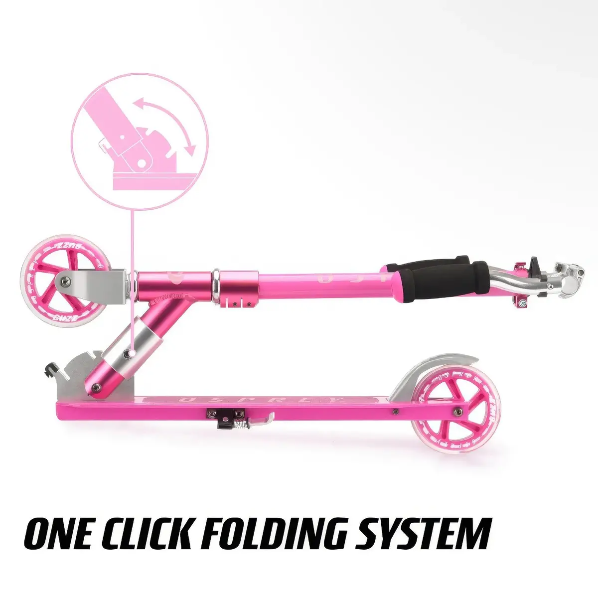 Osprey Buzz Kids Folding Scooter - Pink 2
