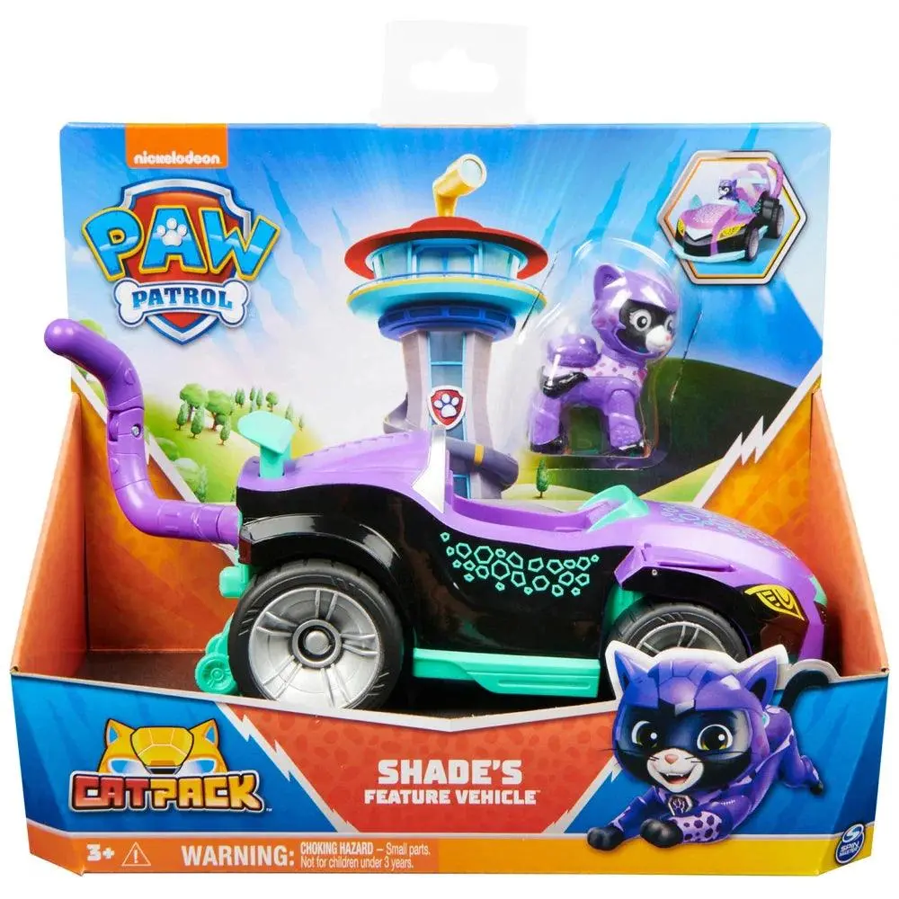 Paw Patrol, Cat Pack, Shade's Transforming Toy Car With Action Figure 2