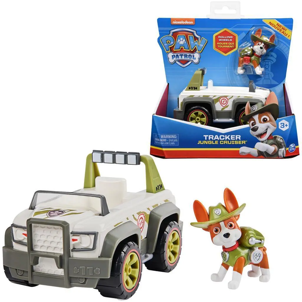 Paw Patrol Tracker's Jungle Cruiser Vehicle With Collectible Figure 1
