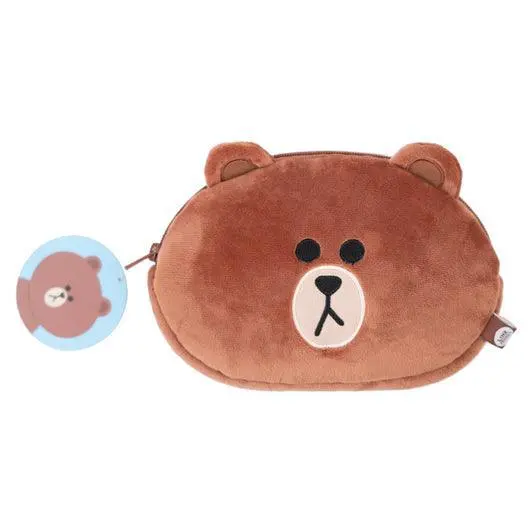 Pencil Case Plush Line Friends Brown 1