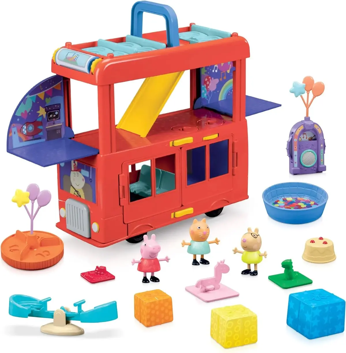 Peppa Pig Peppa's 2-In-1 Party Bus Playset 1