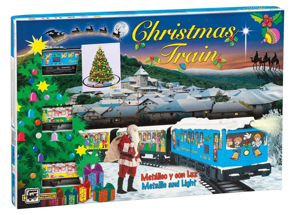 Pequetren 200 Christmas Train Set Metallic With Light 1