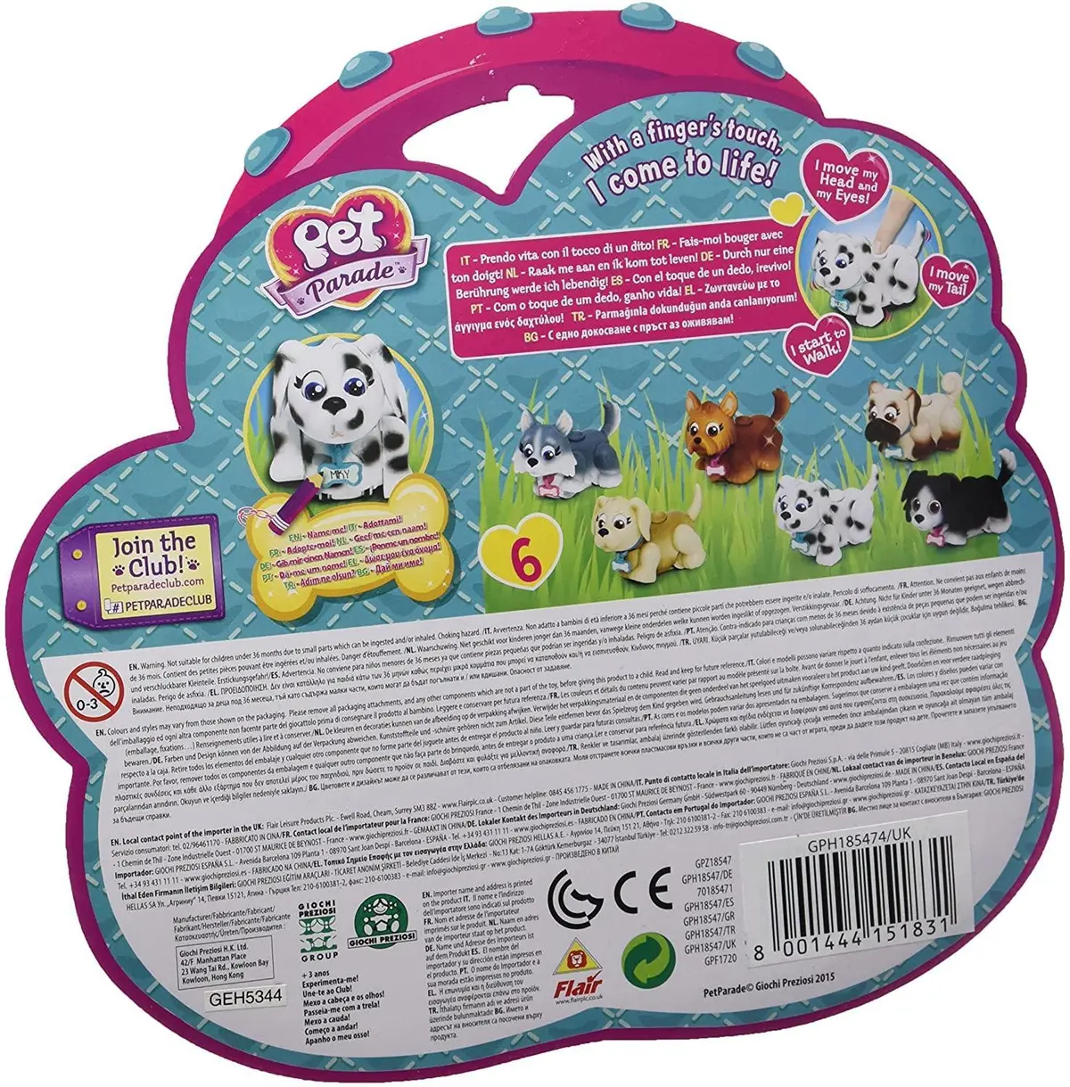 Giochi Preziosi Pet Parade Border Collie Single Puppy Pack Playset 4
