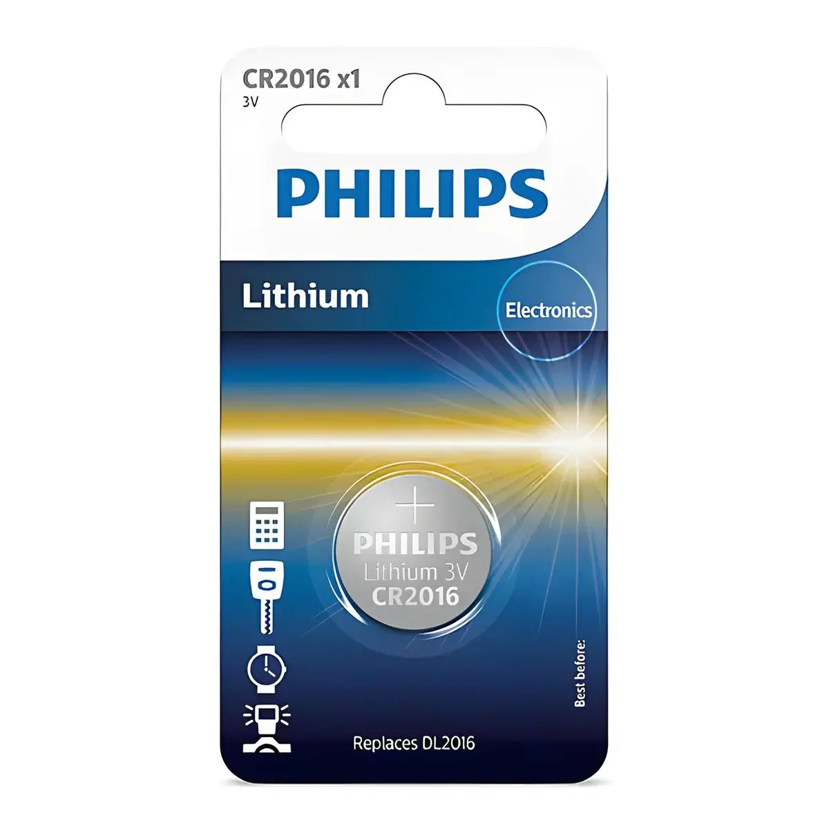 Philips Lithium 3V Button Cell Cr2016 Battery Batteries 1