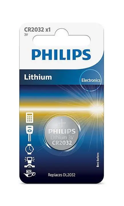 Philips Lithium 3V Button Cell Battery Cr2032 Batteries 1