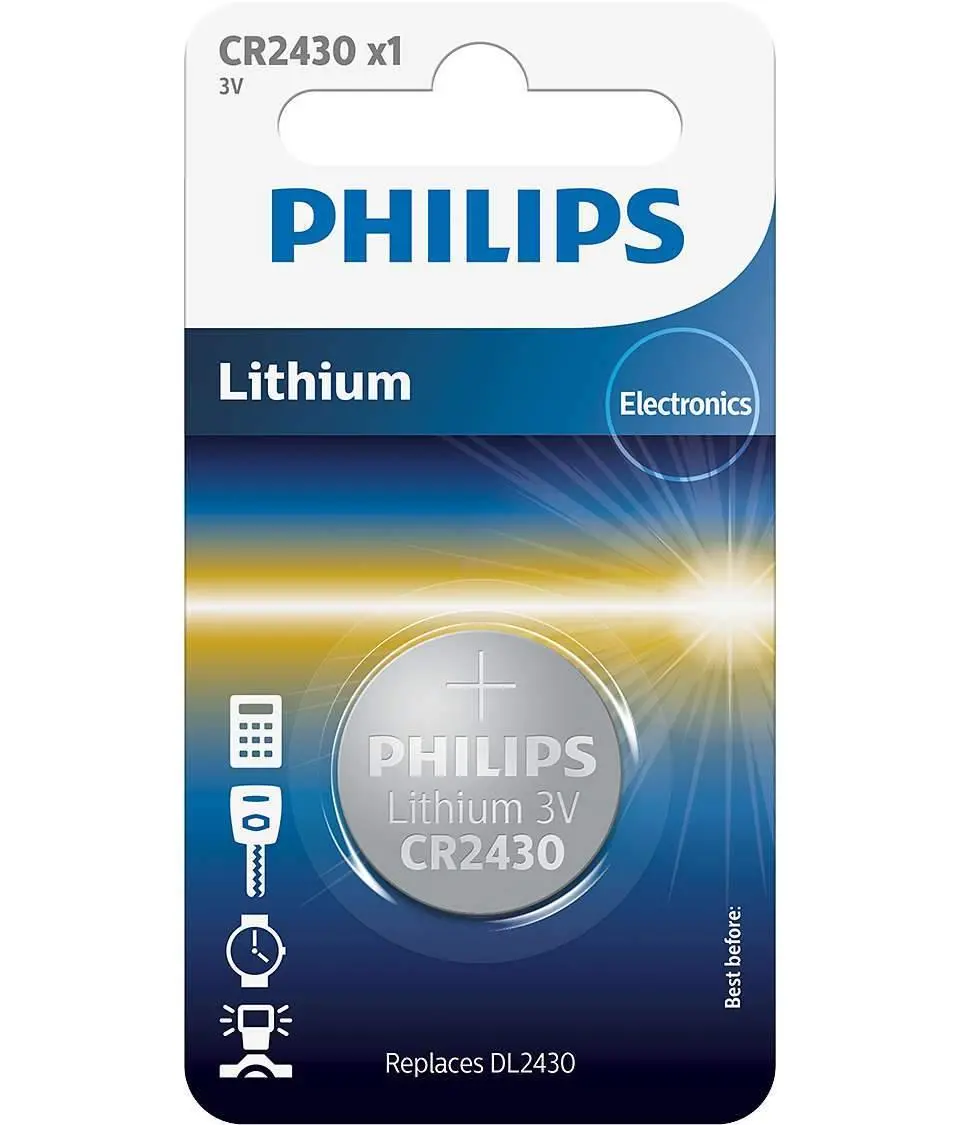 Philips Lithium 3V Button Cell Battery Cr2430 Batteries 1