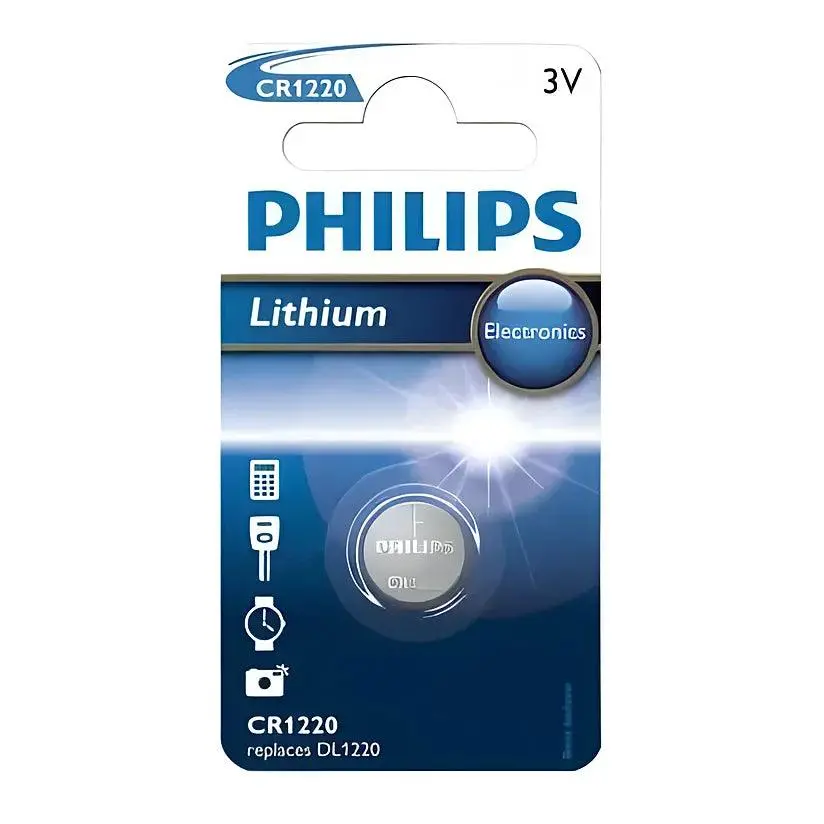 Philips Lithium 3V Coin Battery Cr1220 Batteries 1
