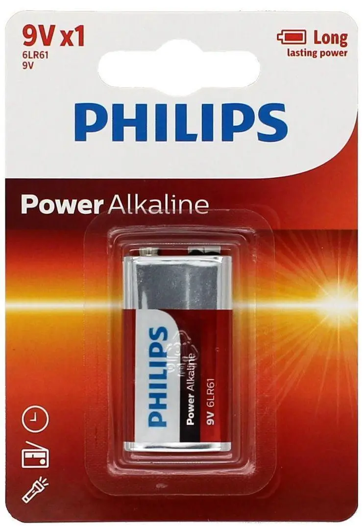 Philips Power Alkaline 9V Battery X 1 Batteries 1