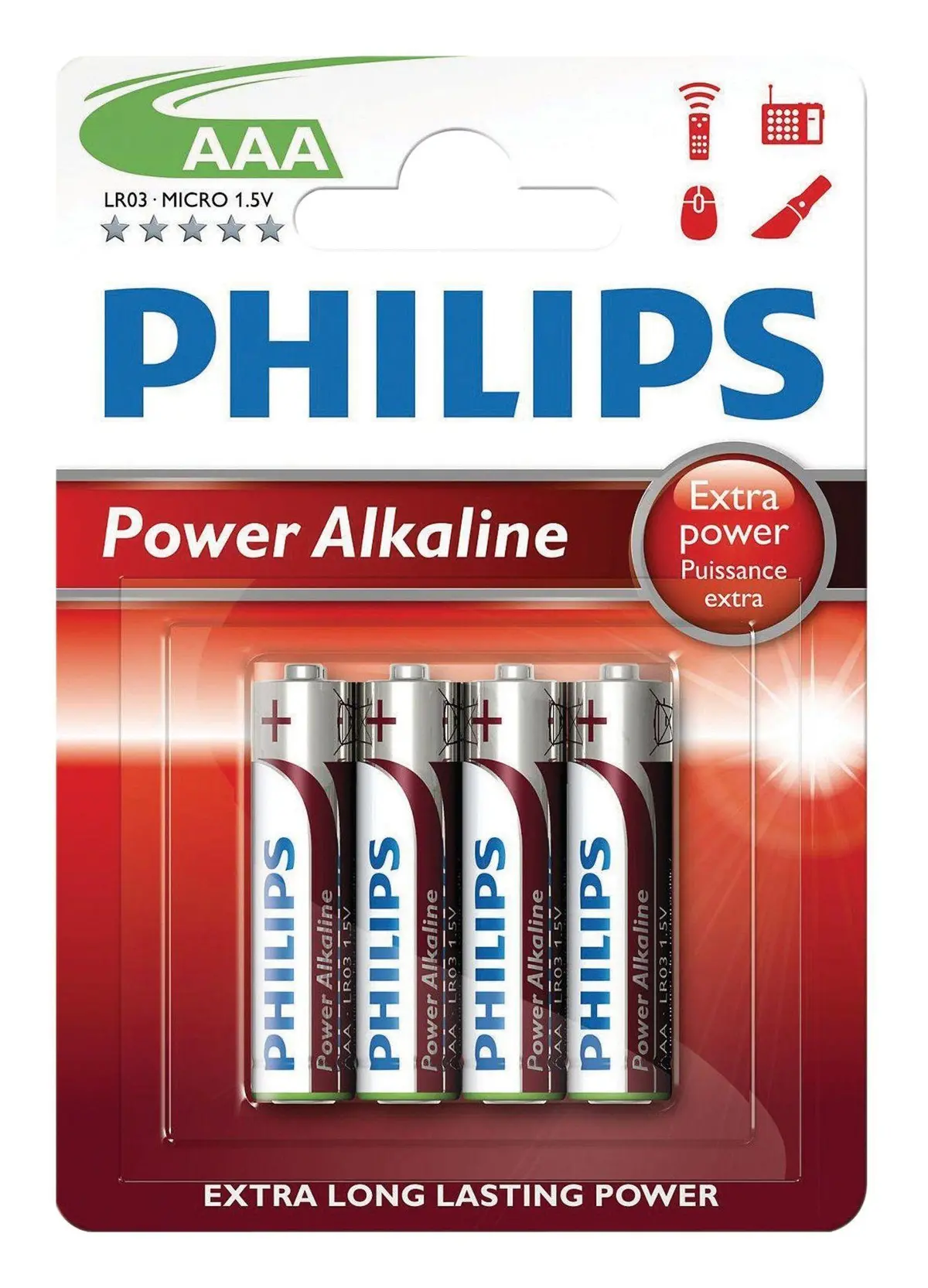 Philips Power Alkaline Type Aaa Batteries Pack Of 4 1