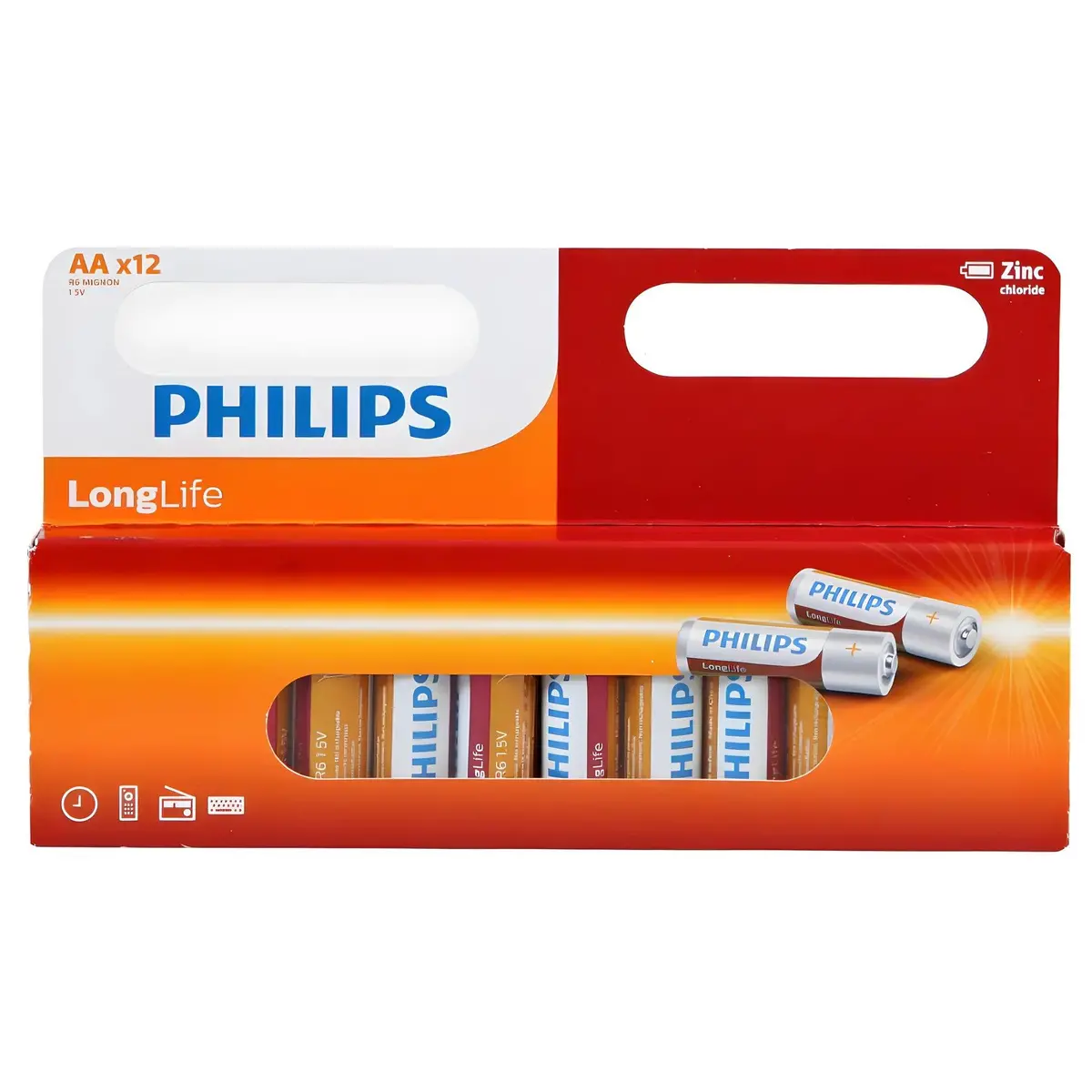 Philips Zinc Long Life Aa 1.5V Batteries – 12 Pack 1