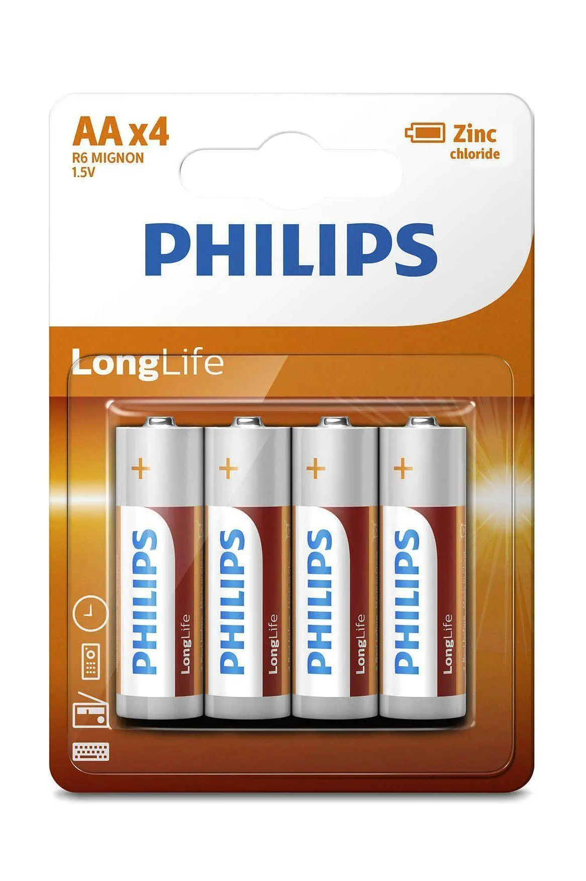 Philips Zinc Long Life Aa 1.5V Batteries – 4 Pack 1