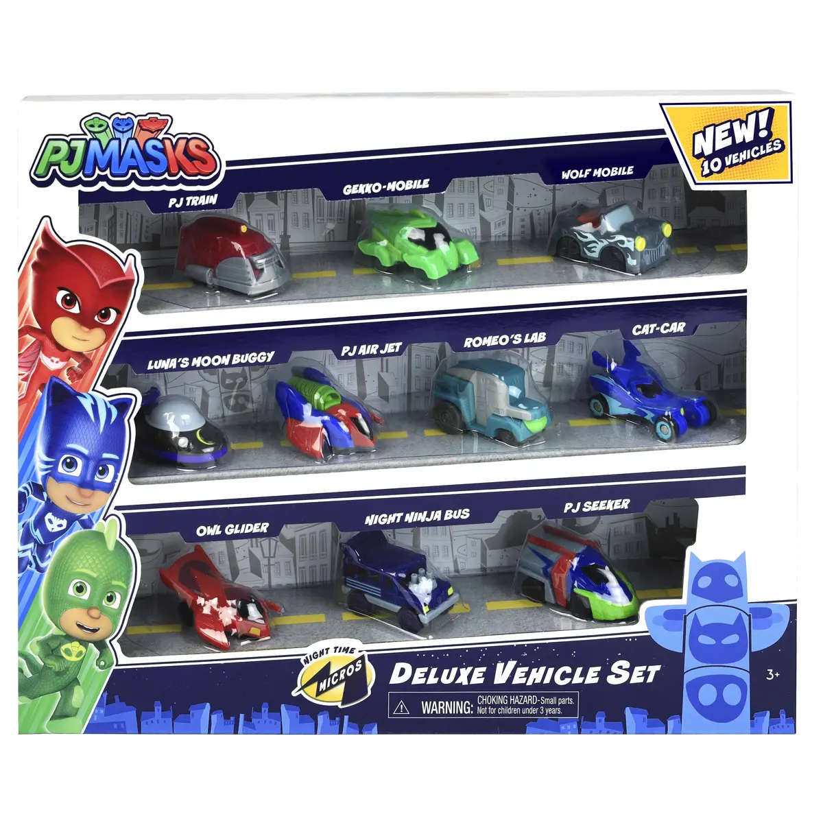 Pj Masks Night Time Micros Deluxe Vehicle Set 1