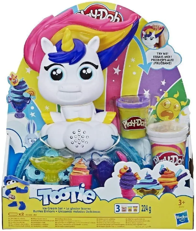 Play-Doh Tootie The Unicorn Ice Cream Set With 3 Non-Toxic Colors Arts & Crafts 1