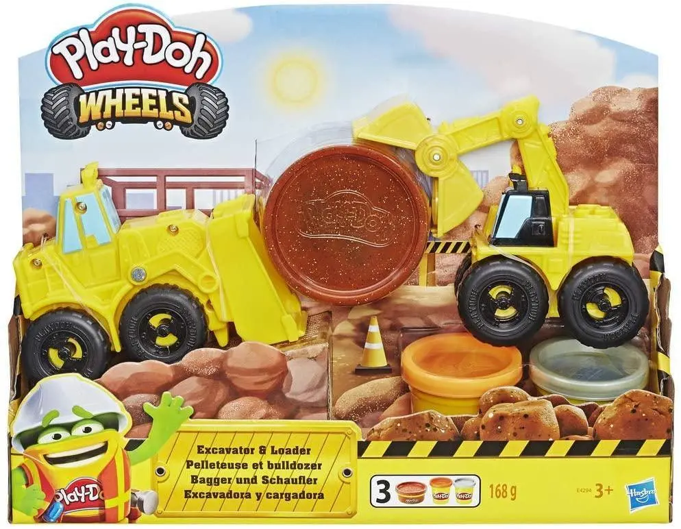 Play-Doh Wheels Excavator And Loader Toy Construction Trucks 1