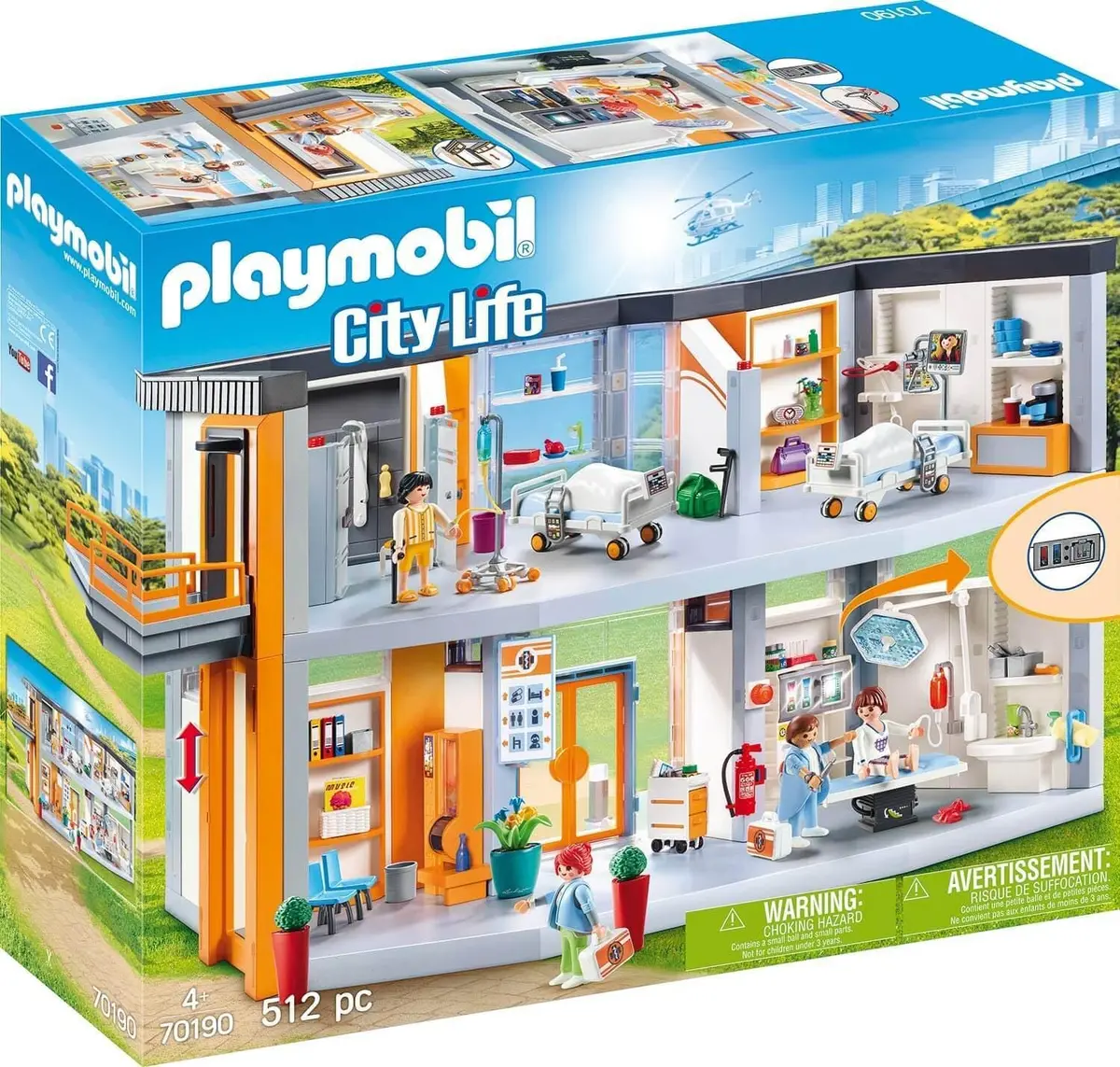 Playmobil 70190 City Life Large Furnished Hospital With Lift 1