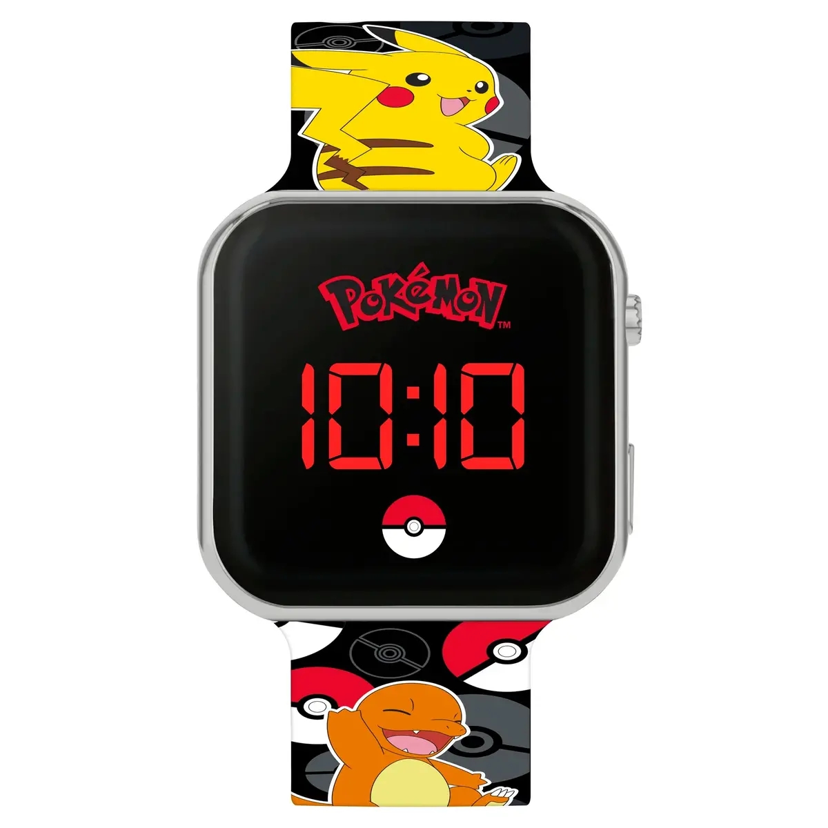 Pokémon Kids Digital Printed Black Silicone Strap Watch 1