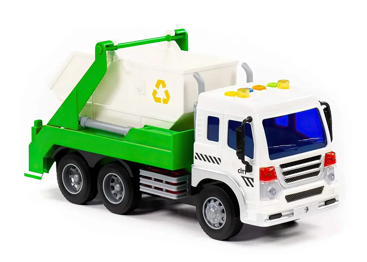 Polesie City Waste Skip Truck – Friction Powered 1