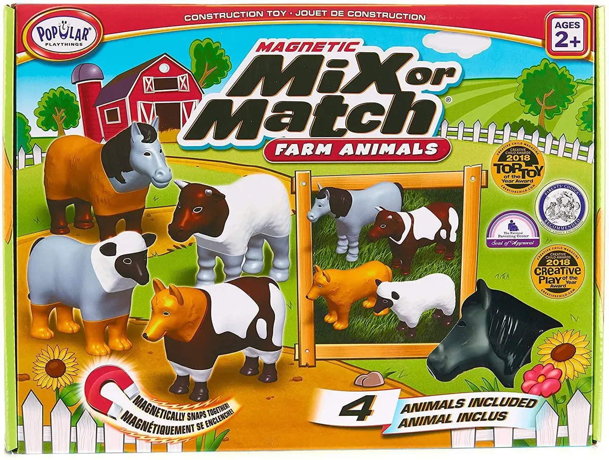 Popular Playthings Mix Or Match Animals, Magnetic Toy Play Set, Farm 1