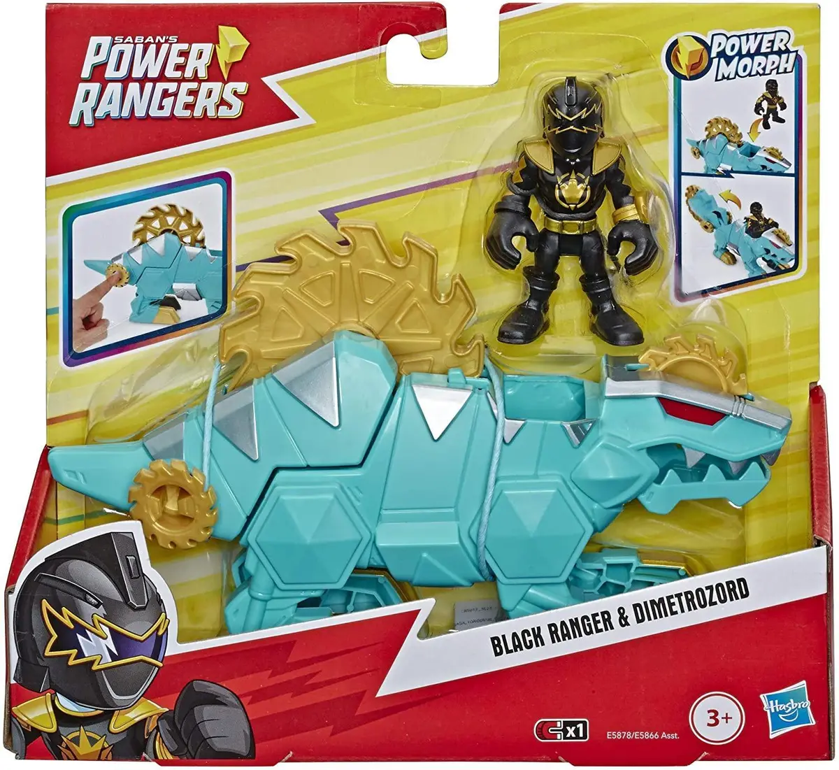 Power Rangers Playskool Heroes Black Ranger And Dimetrozord 2-Pack 2