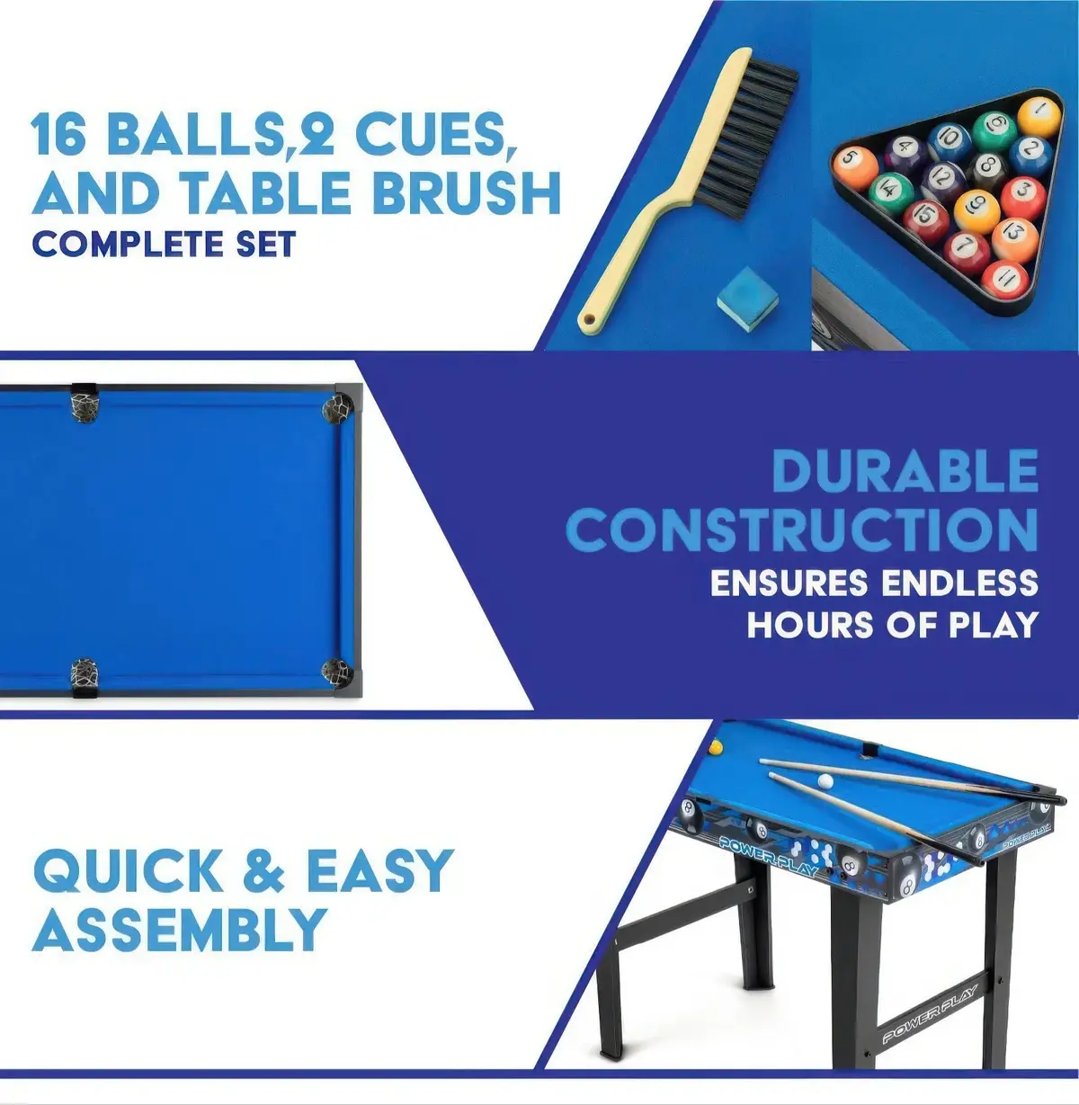 Powerplay 3Ft Stand Up Pool Games Table - Black 2