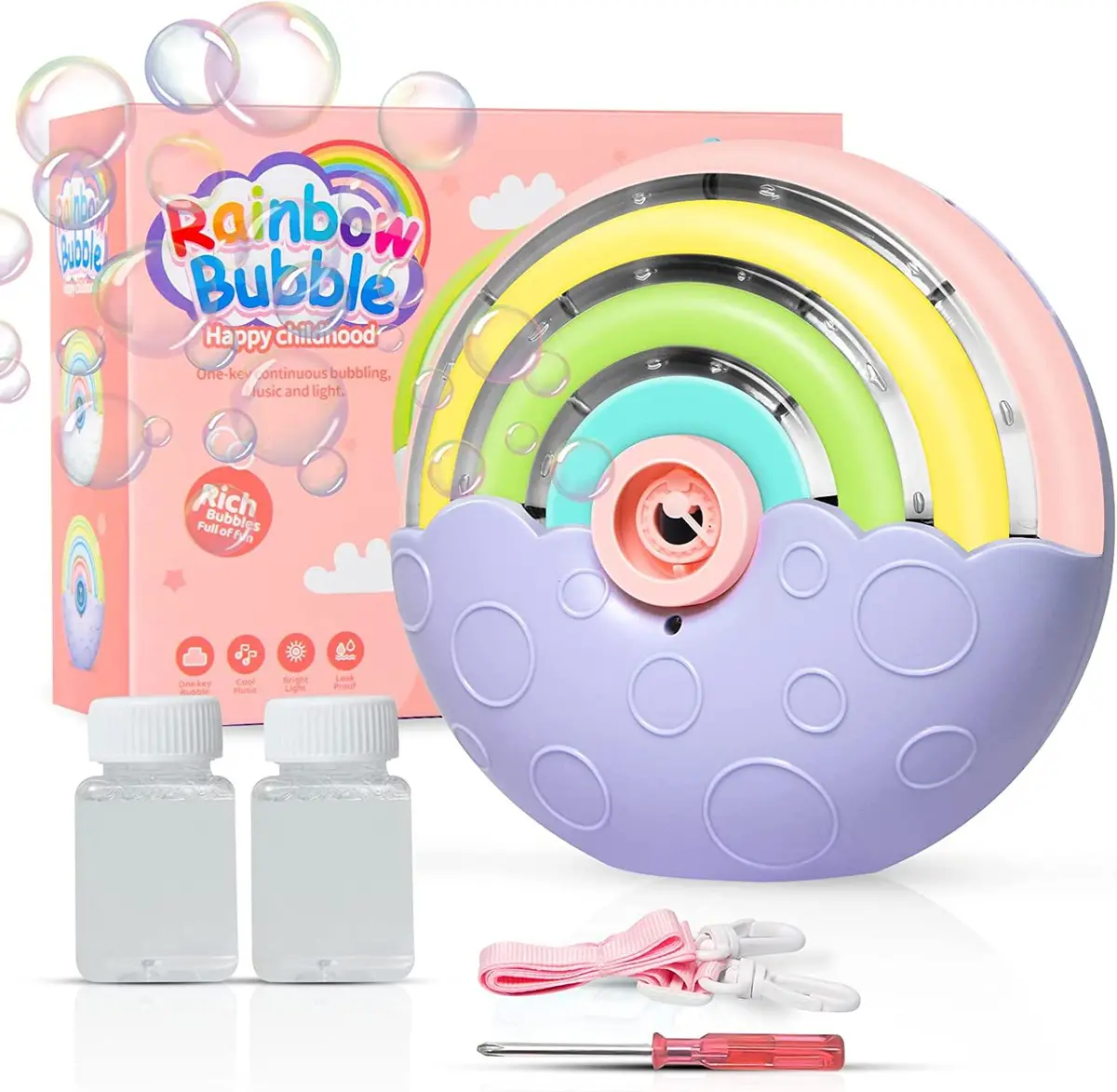 Rainbow Bubble Machine With Lights And Sounds 1