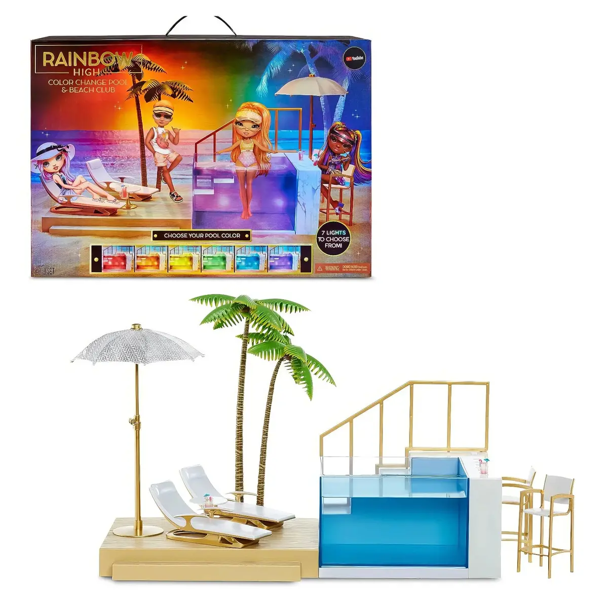 Rainbow High Color Change Pool & Beach Club Playset 1