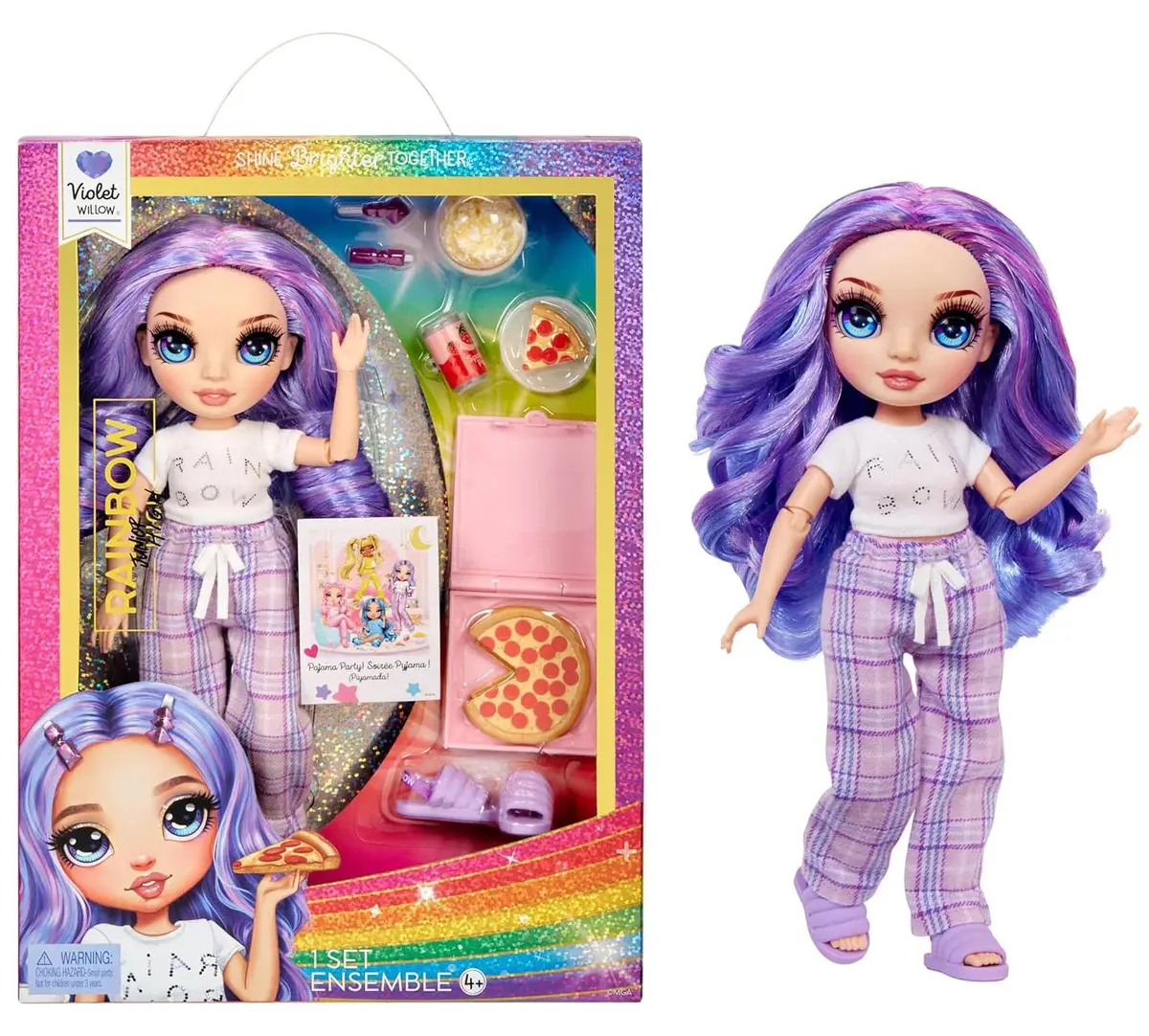 Rainbow High Junior High Pj Party Fashion Doll - Violet 1