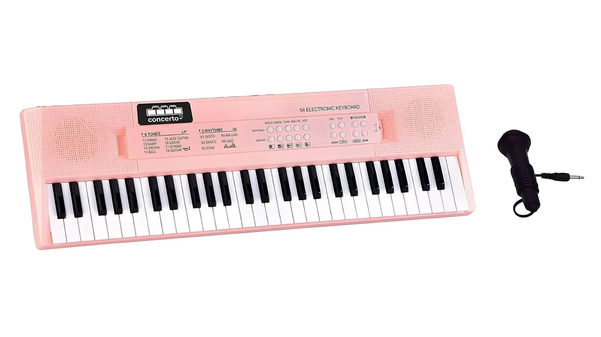 Reig 54 Keys Electronic Keyboard With Microphone - Colour Pink 1