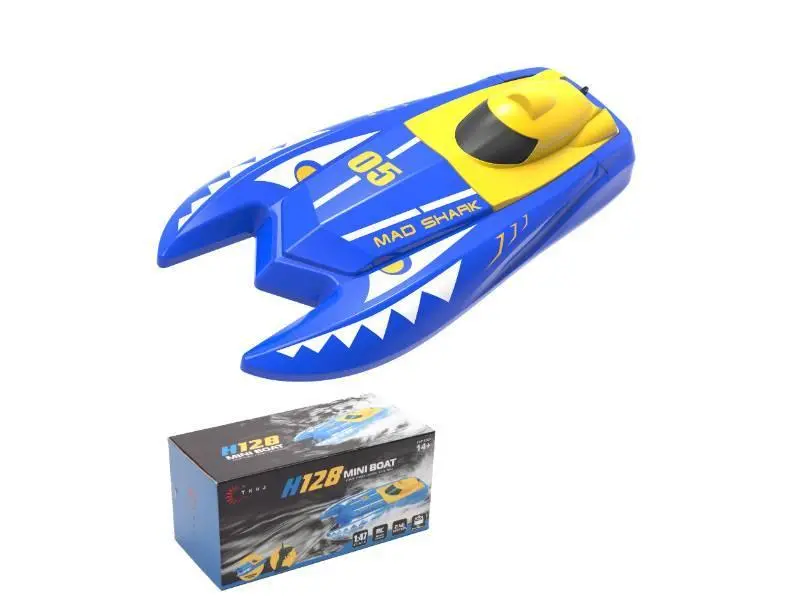 Remote Controlled Rc Mini Speed Boat - Blue/Yellow 1