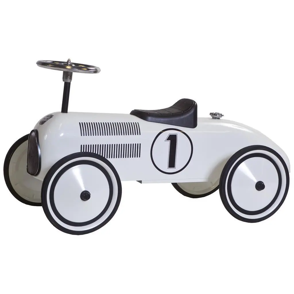 Retro Roller Lewis Push Car - White 1