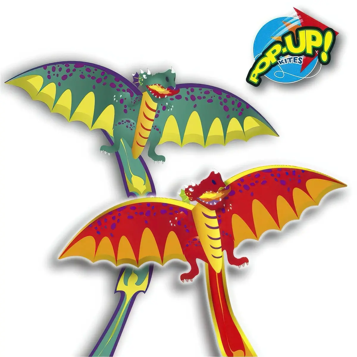Rhombus Pop-Up 3D Dragon Kite - Assorted 1
