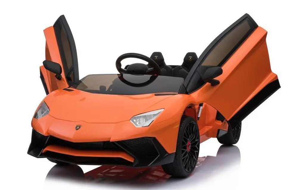 Ricco 12V 7A Lamborghini Aventador Sv Licensed Battery Powered Kids Electric Ride On Toy Car Bdm0913 Orange Ride-On Toys 1