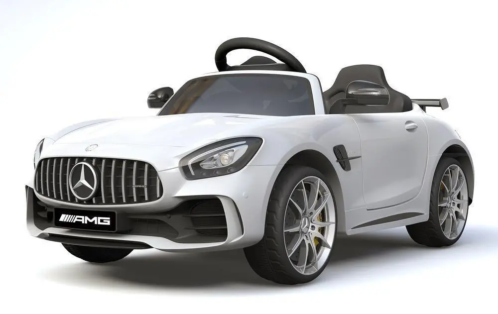 Ricco 6V 4.5A Two Motors Mercedes Benz Gtr Amg Licenced Battery Powered Kids Electric Ride-On Toy Car, White Ride-On Toys 1