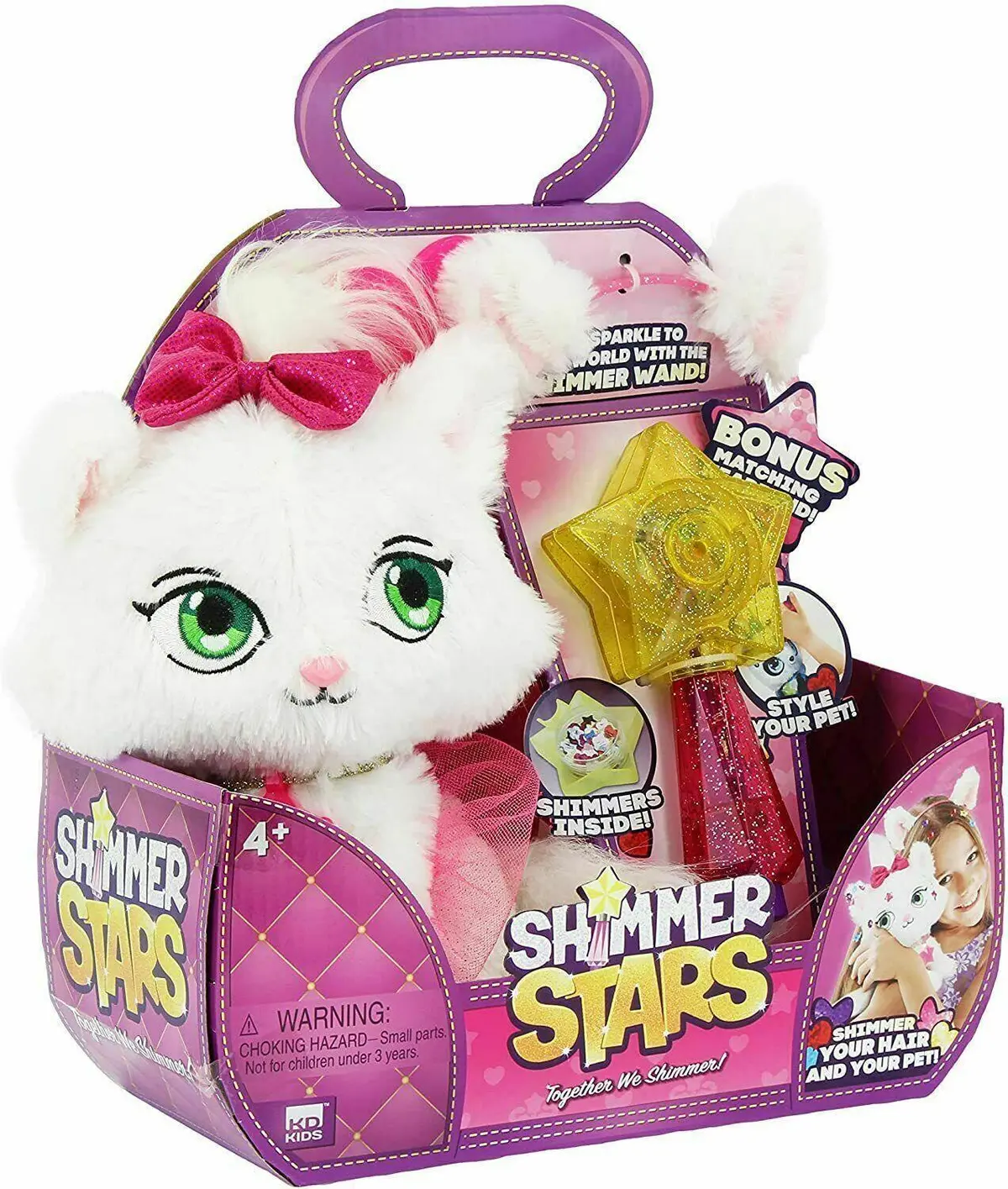 Shimmer Stars Twinkle Cat 28Cm Plush - White 1
