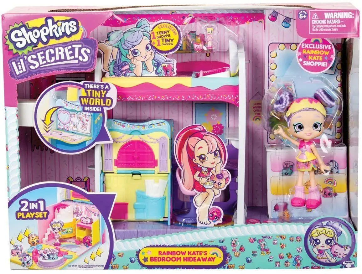 Shopkins Lil' Secrets Rainbow Kate's Bedroom Hideaway Dolls 1