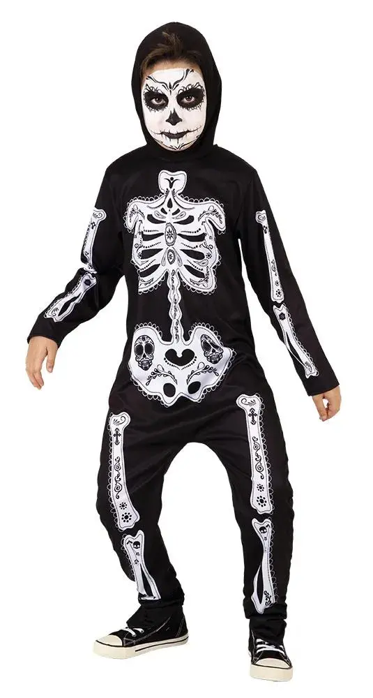 Skeleton Day Of Dead Costume - Size Medium 1