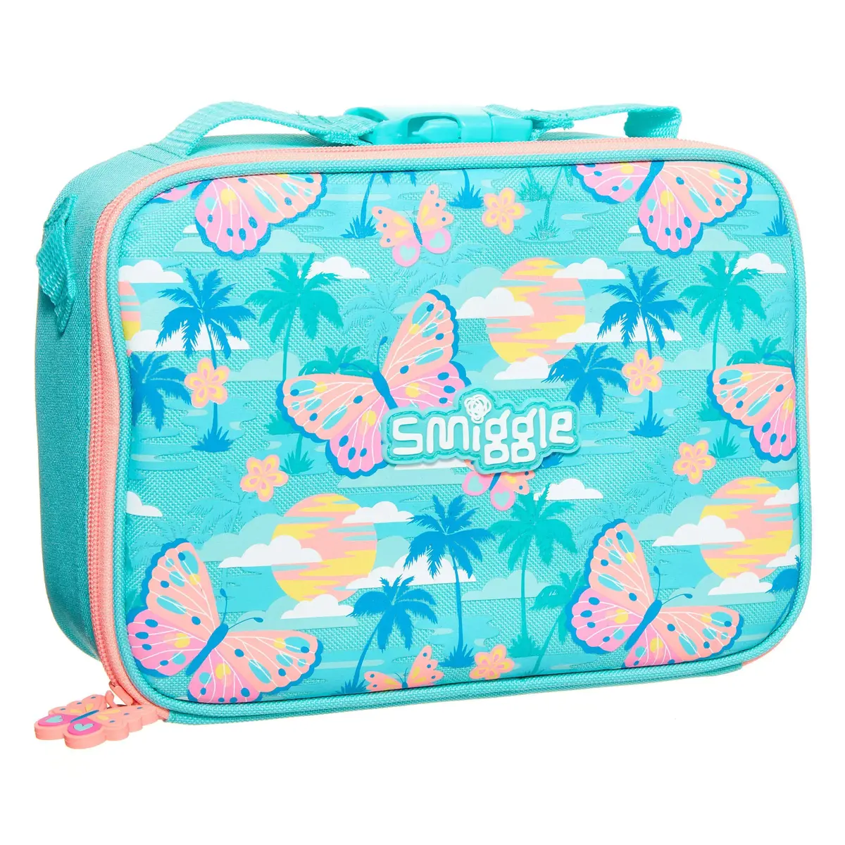 Smiggle Explore Attachable Square Lunchbox, Blue-Pink 1