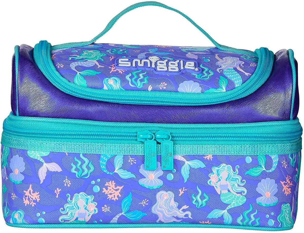 Smiggle 44303 Flow Kids School Double Decker Mermaid Lunchbox 1