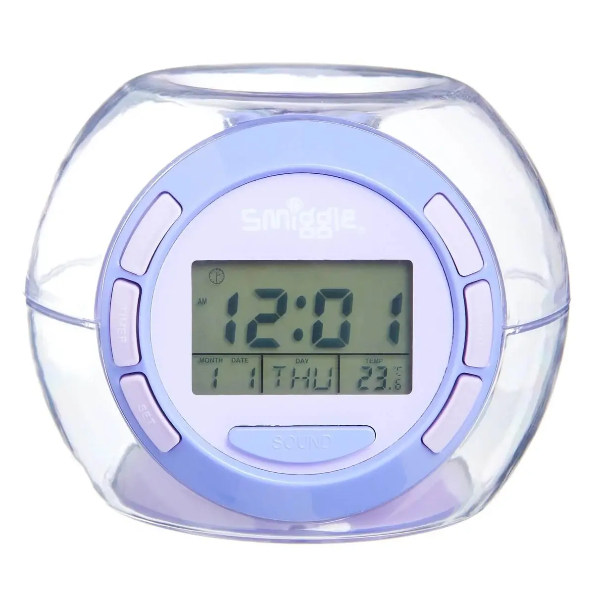 Smiggle Rise 'N' Shine Clock Lilac 1