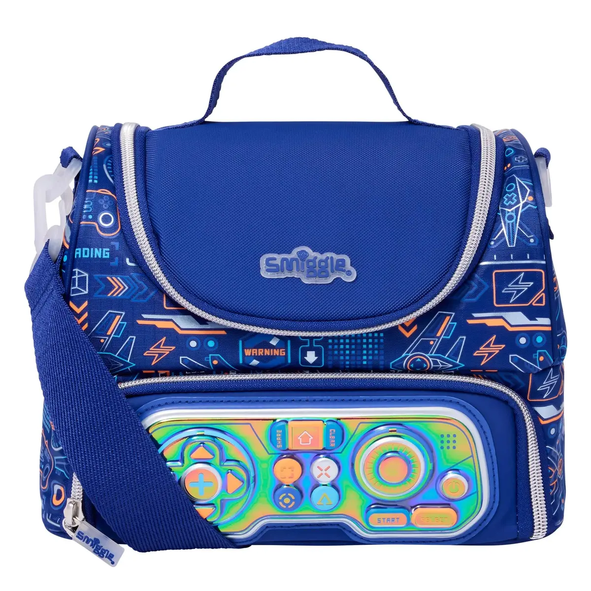 Smiggle Beta Double Decker Large Lunchbox With Strap - Navy 1
