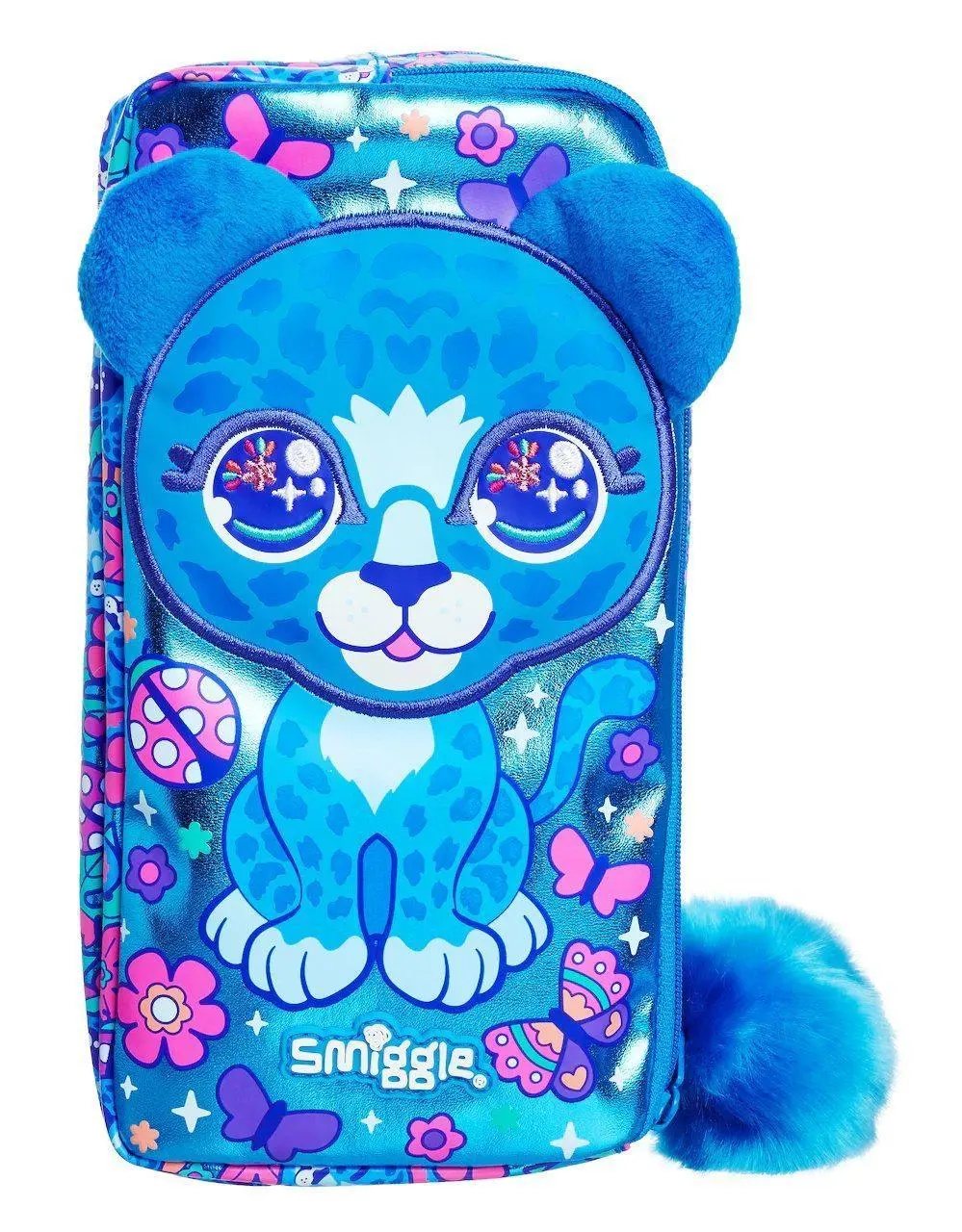 Smiggle Budz Character Two Pocket Pencil Case - Cornflower Blue 1
