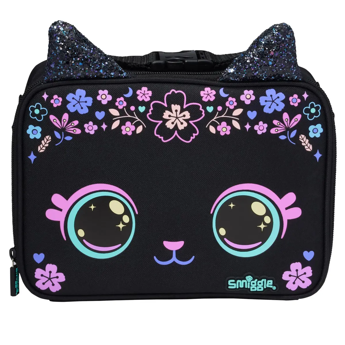 Smiggle Eclipse Oblong Attach Lunchbox - Black Mix 1