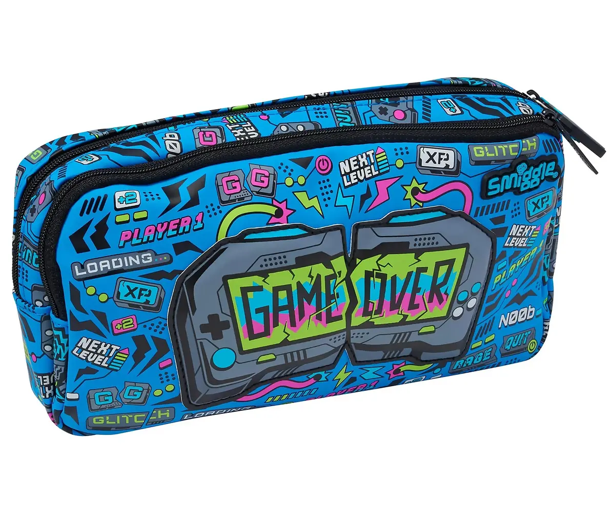 Smiggle Eclipse Pocket Character Pencil Case - Mid Blue 1
