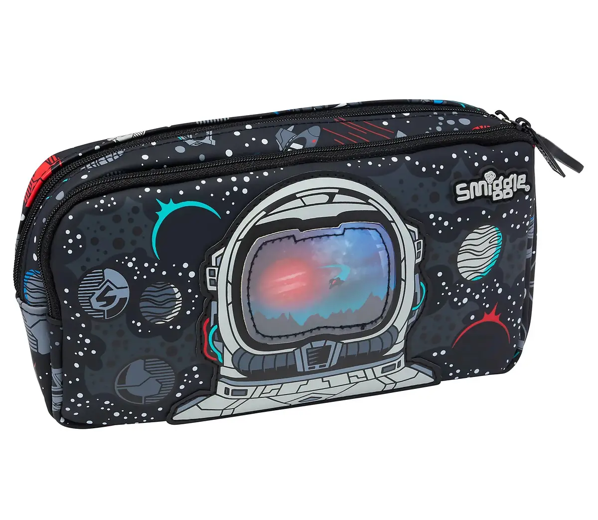 Smiggle Eclipse Pocket Character Pencil Case - Black 1