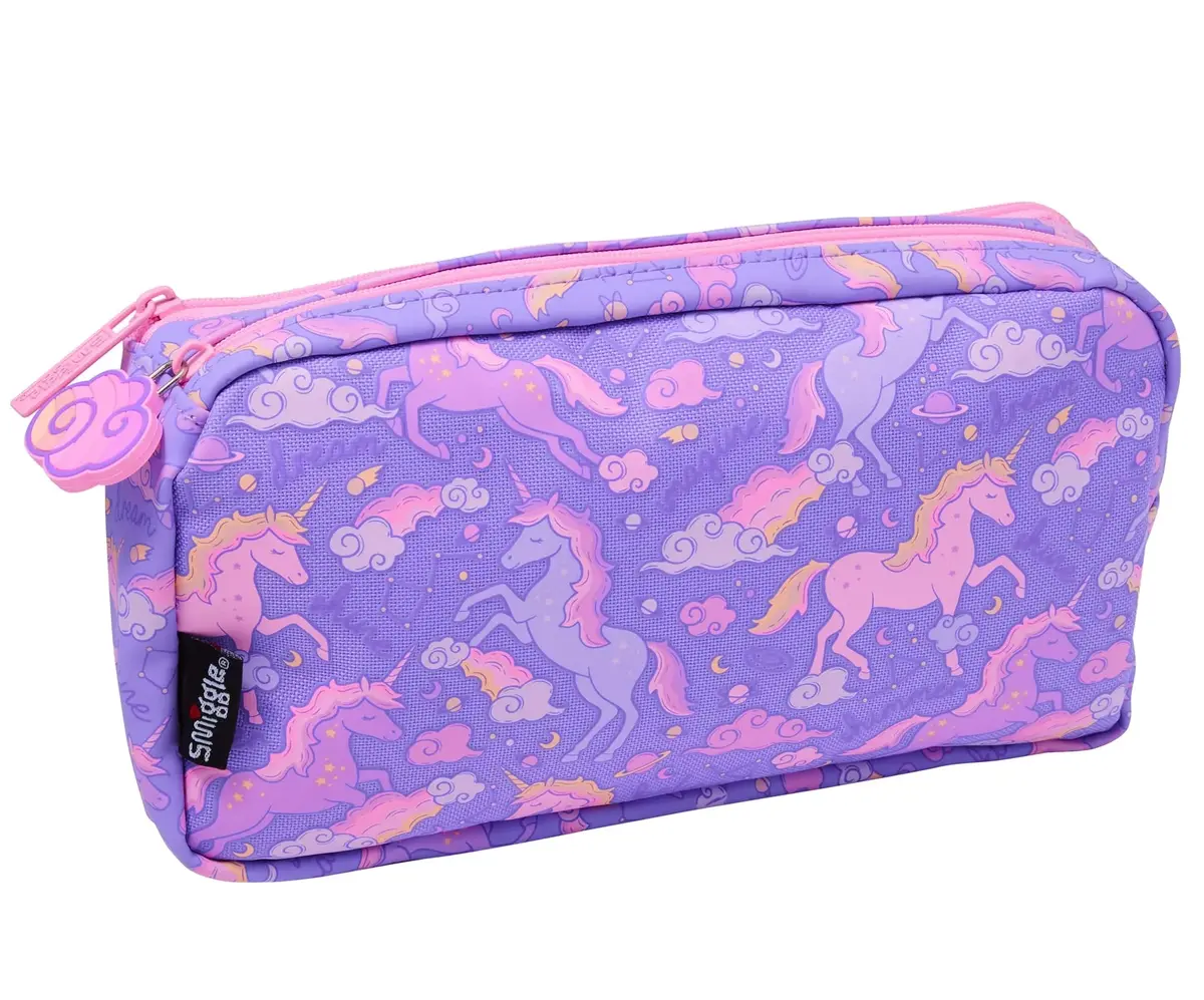 Smiggle Eclipse Pocket Character Pencil Case - Lilac 1